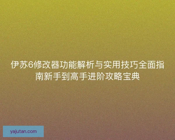 伊苏6修改器功能解析与实用技巧全面指南新手到高手进阶攻略宝典