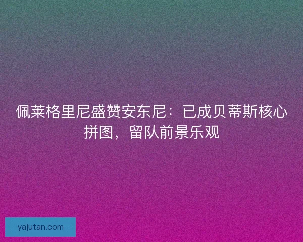 佩莱格里尼盛赞安东尼：已成贝蒂斯核心拼图，留队前景乐观